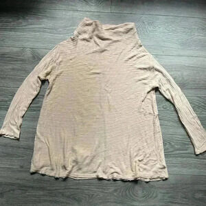 We The Free Blush Open Knit Funnel Neck Long Sleeve Relaxed Fit Shirt Size M
